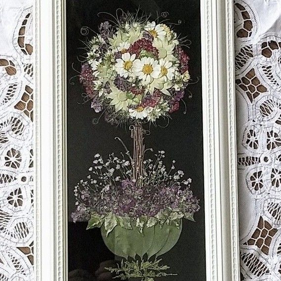 押し花アート〜トピアリー〜押し花額 インテリア雑貨 アート 花 絵画 額装 押し花絵画 ボタニカルアート 壁掛け