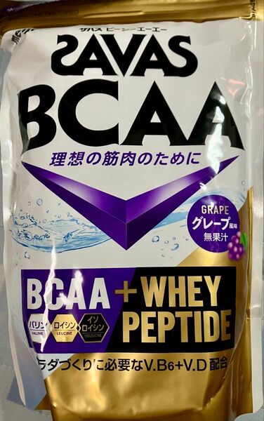 SAVAS BCAA ホエイペプチド プロテイン 450g×1袋 グレープ風味 賞味期限2025.9.30