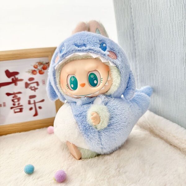 サメ モフモフ POPMART LABUBU Macaron マカロン ぬいぐるみ用着替え 第1/2/3世代 洋服 娃衣 ラブブ