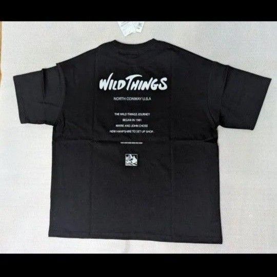 新品 ワイルドシングス ビッグシルエット ロゴバックプリント Tシャツ L 黒ブラック 半袖