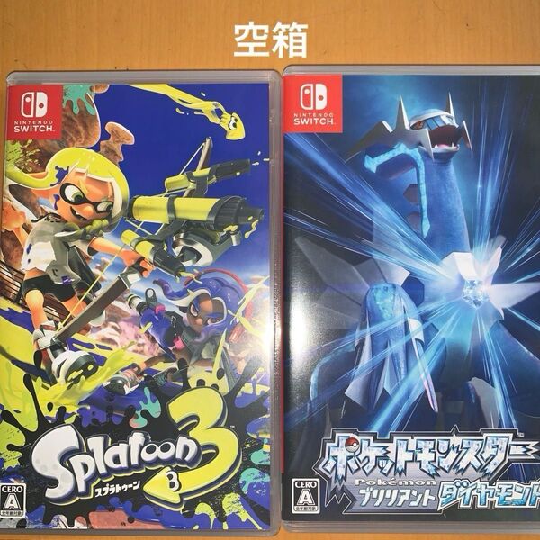 Switchケース 空箱 スプラトゥーン3 ポケットモンスター ダイパリメイク、ポケモン剣、あつ森
