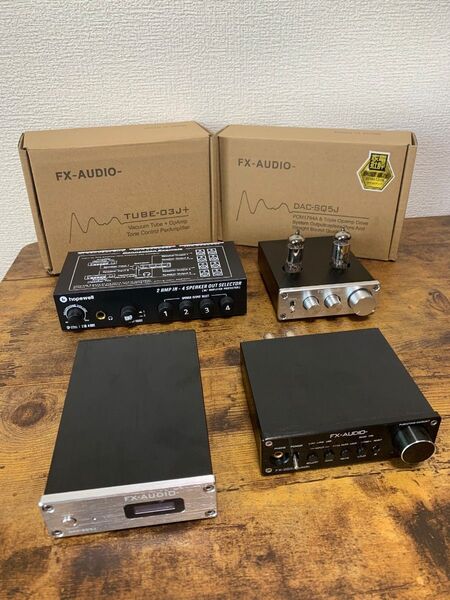 FX-AUDIO3点+1セット FX-202J FUSION DAC-SQ5J TUBE-03J+ スピーカーセレクター おまけ