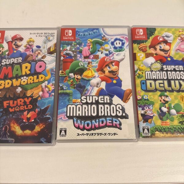 【Switch】 スーパーマリオブラザーズ ワンダー + スーパーマリオ 3Dワールド+スーパーマリオブラザーズU ソフト 3点