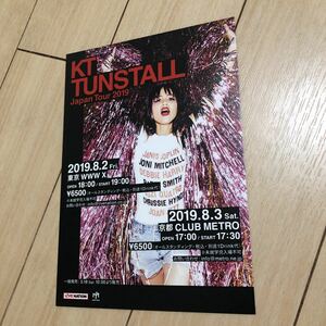 kt tunstall ktタンストール　来日　告知チラシ　japan tour 2019 プラダを着た悪魔　ロック　シンガーソングライター　東京　京都