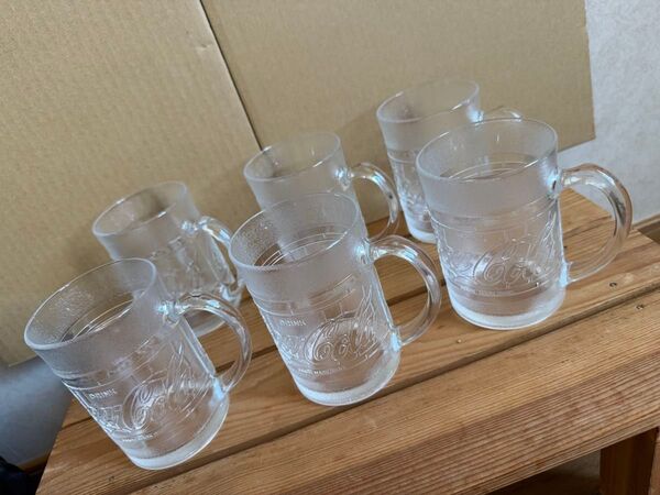 【希少】Coca Cola コカコーラ ジョッキ グラス 6個セット ノベルティ 非売品 グラス ①