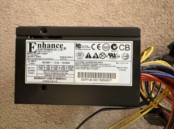 【動作確認済み】電源ユニット Enhance 400W 80 PLUS GOLD