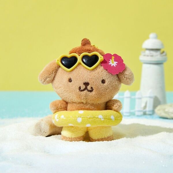 オリーブヤング サンリオコラボ ポムポムプリン ぬいぐるみキーホルダー