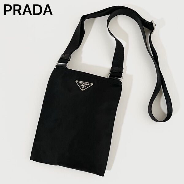 【美品】PRADA プラダ ショルダーバッグ サコッシュ ナイロン×レザー
