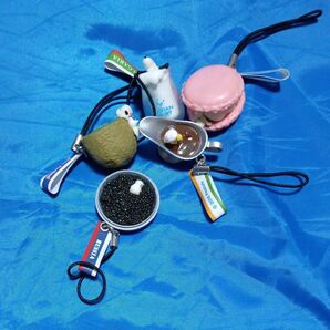 食べ物モチーフ スヌーピー ミニチュアストラップ 5個セット まとめ売り マカロンは ストラップサビがあり バラ売り 可能