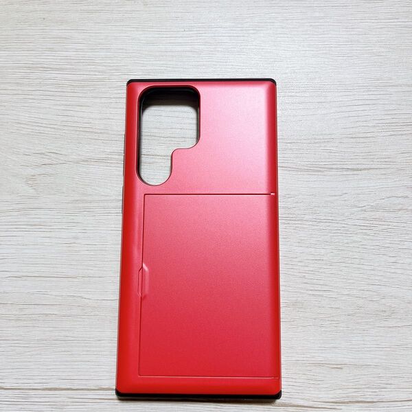 Galaxy サムスン S23 ultra ケース 耐衝撃 2重構造 カード収納 Samsung 耐衝撃ケース レッド 赤