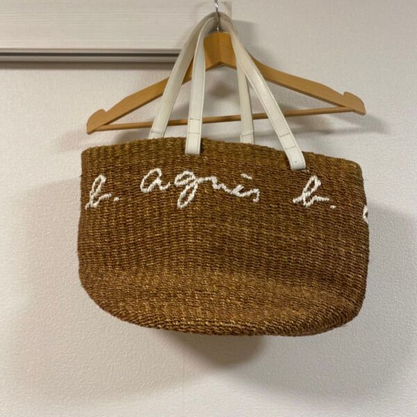 agne's b. アニエスベーボヤージュ カゴバッグ トートバッグ ロゴ刺繍