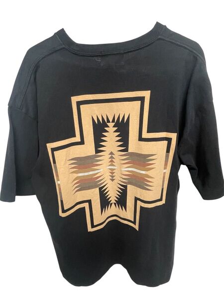 PENDLETON ペンドルトン!ネイティブ柄 バックプリント 半袖Tシャツ 黒 M size