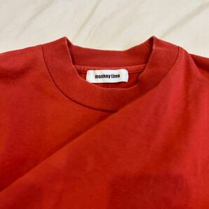 【美品】monkey time モンキータイム ユナイテッドアローズ 半袖Tシャツ 赤 メンズ Sサイズ ポケットなし