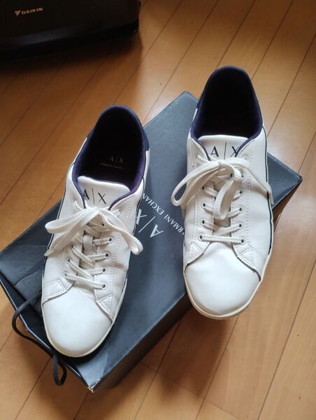 A/X ARMANI EXCHANGE スニーカー ホワイト/ネイビー 28cm