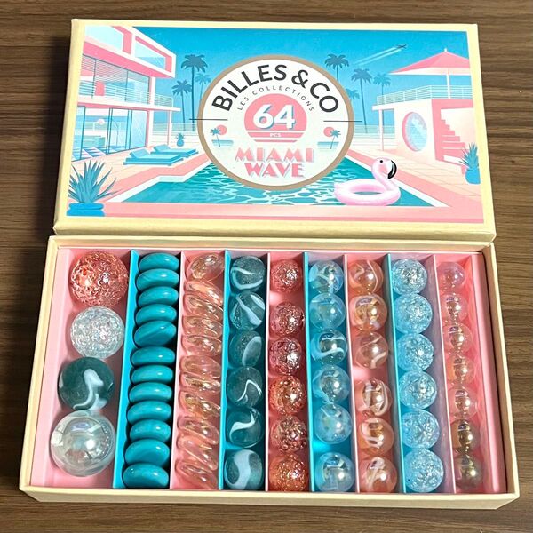 Billes & Co MIAMIWAVE ガラス玉 ビー玉 フランス おもちゃ 赤ちゃん 子供 ギフト 知育玩具 おもちゃ
