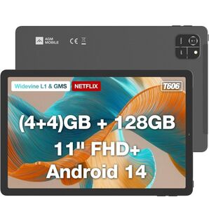 Android14 タブレット 11インチ AGM PAD T1 8GB+128GB+1TB拡張 Wi-Fi6 保護フィルム付