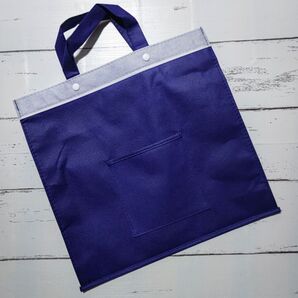 不織布バッグ レッスンバッグ ネイビー シンプル トートバッグ エコバッグ 手提げ袋 通園 通学