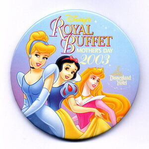 Disney Cinderella &amp; Shete White &amp; Aurora Can Badge Disneyland Hotel 2003 День Матери Баффет США