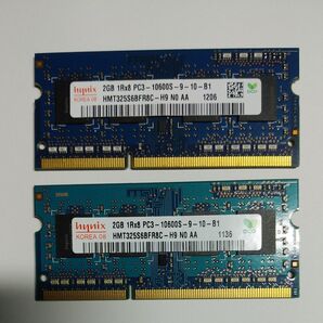 hynix 2GB pc3-10600s 2枚 計4GB