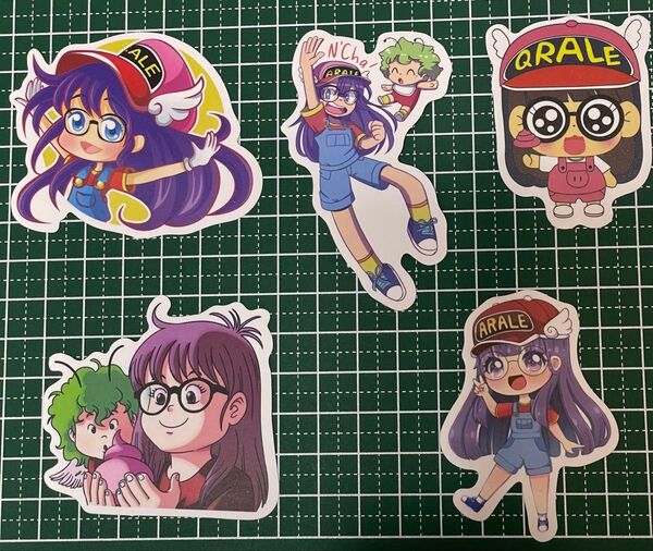 Dr.スランプアラレちゃん風ステッカー シール 防水