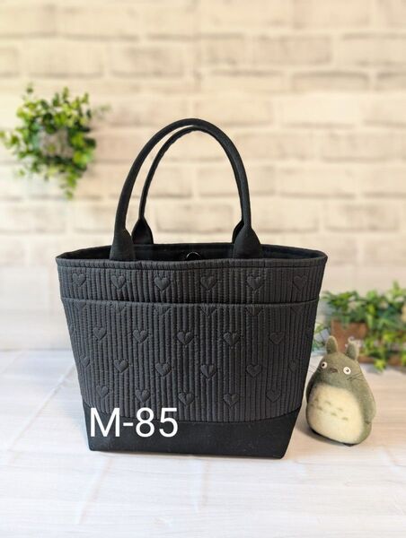 ハートステッチヌビと8号帆布のハンドメイド2WAYトートバッグ(M)