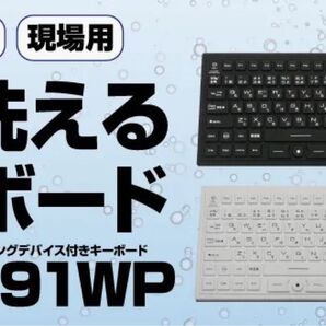 防水有線キーボード 日本語配列 バックライト付き BTKB91WPWH ホワイト USB有線