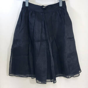  Iena IENA miniskirt silk georgette navy size 38 pleat gya The - lining attaching three-ply tailoring soft 