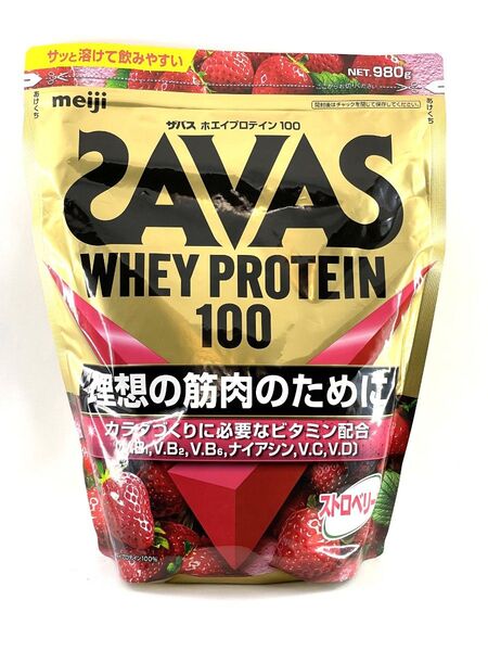 0261 ザバス ホエイプロテイン100 ストロベリー味 980g