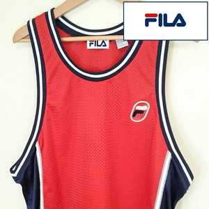 M【FILA/フィラ】MENS/メンズ 男性用 トップス ノースリーブ タンクトップ ランニング カットソー メッシュ スポーツ ウェア カジュアル