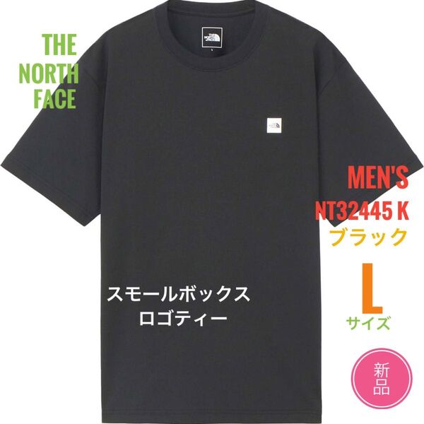 新品☆ノースフェイス スモール ボックス ロゴ ティー Tシャツ メンズ L ブラック