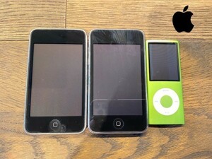 初期化済 Apple アップル ipod 3点セット iPod touch iPod nano少し難あり 全て世代違い グリーン ブラック 中古