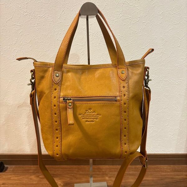 【美品】Dakotaダコタ レザー 本革製 2way ショルダーバッグ キャメル