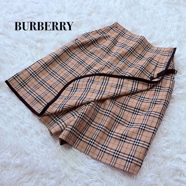 BURBERRY gol ノバチェック ラップ キュロットスカート ショートパンツ バーバリー ベージュ