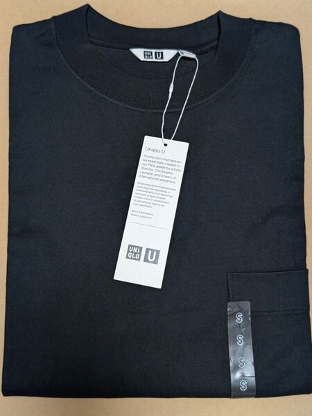UNIQLO U クルーネックTシャツ 長袖 ブラック ポケット付き ユニクロ