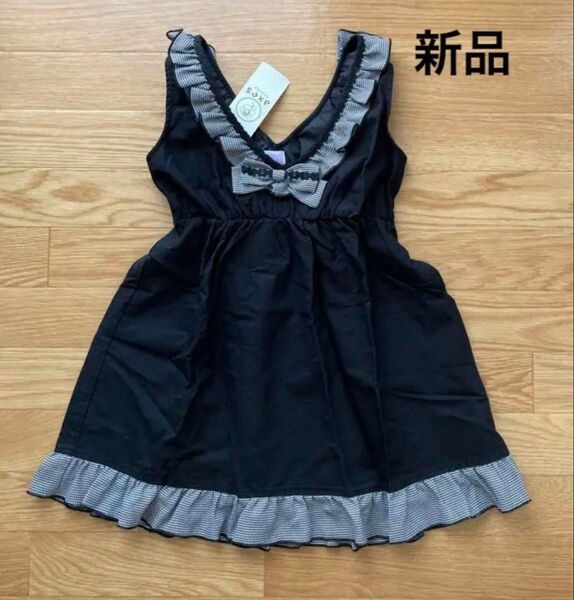 新品タグ★axes kids♪千鳥柄フリルリボンワンピース110120フォーマル