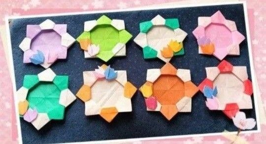 ハンドメイド 再販10 折り紙メダル メダル 折り紙 8個セット ( おりがみ 保育園 幼稚園 お祭り まつり 名札 ネーム )