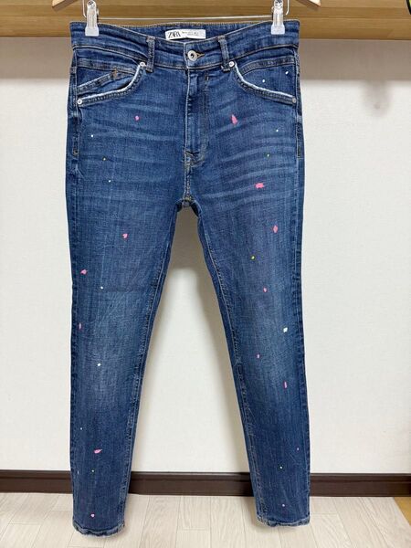 使いやすい ペイント オーソドックス ZARA MAN デニム スキニー 40 31 ネイビー パンツ メンズ ジーンズ