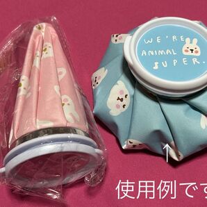 ★15㎝【氷嚢 】ピンク アニマル1個 《右側は使用例》アイスバッグ スポーツ 発熱 冷却 インフルエンザ コロナ