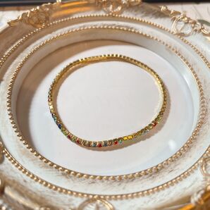 【相場以下!】カラフルラインストーンブレスレット 華やか キラキラ