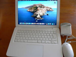 白ポリカ Unibody マックが Catalina で甦る！ A1342 MC516J/A MacBook 7,1 Mid 2010 2.4GHz 8GB SSD/256GB APFS Catalina 10.15.７ +AC �D