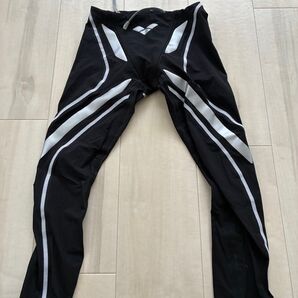 arena アリーナ 競泳水着 ロングスパッツ ブラック×シルバー メンズ