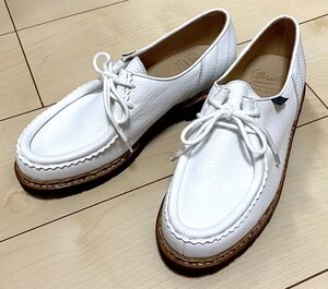 очень редкий Paraboot mo Gene 40mi лягушка белый серый n кожа 6
