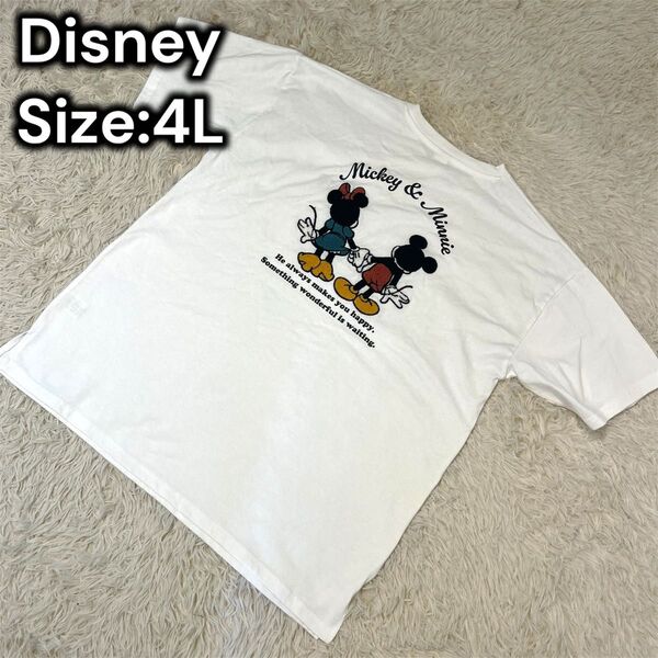 新品 ディズニー ミッキーミニー Tシャツ 大きいサイズ4L サガラ アベイル ゆるだぼ オーバーサイズ Disney 半袖 夏