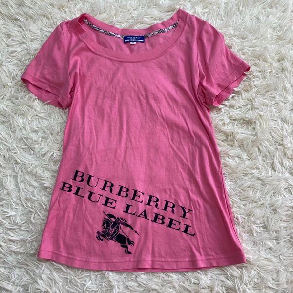 BURBERRY BLUE LABEL カットソー 半袖Tシャツ バーバリーブルーレーベル Tシャツ 美品 ピンク 38 人気