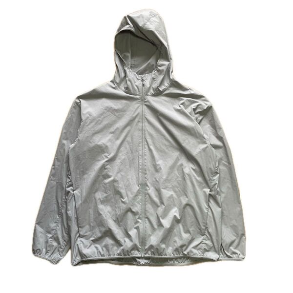 ナイロンパーカー 薄手 UVカット UNIQLO ユニクロ ナノデザイン NANODESIGN XL ライトグレー 古着