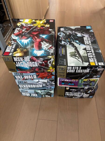 HG HGUC プラモデル ガンダム セット 7店 ガンプラ 機動戦士ガンダム 中古 ノイエジール デンドロビウム ドム グフ
