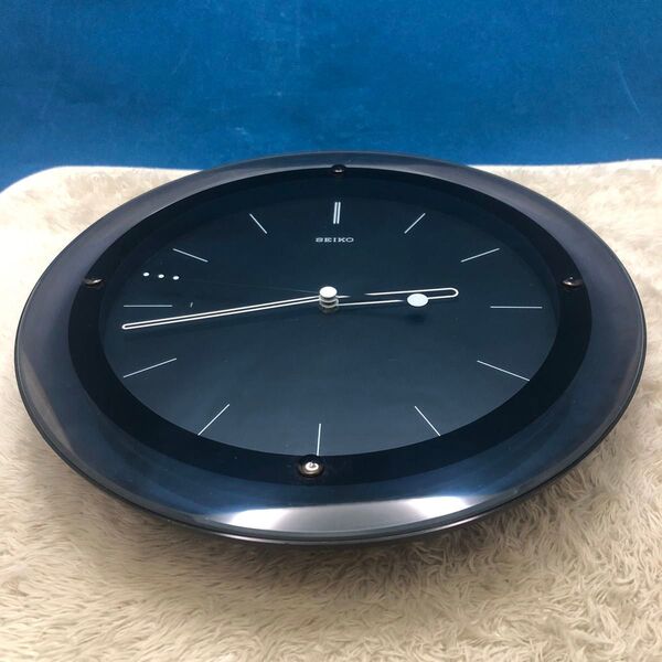 SEIKO 電波壁掛け時計 アナログ ブラック 28.5cm