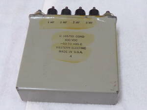 Western Electric ウェスタンエレクトリック オイルコンデンサー WE D165750 合計 9..5μF=1μ　1μ　2μ　2μ　2μ　0.5μ　0.5μ　0.5μ 
