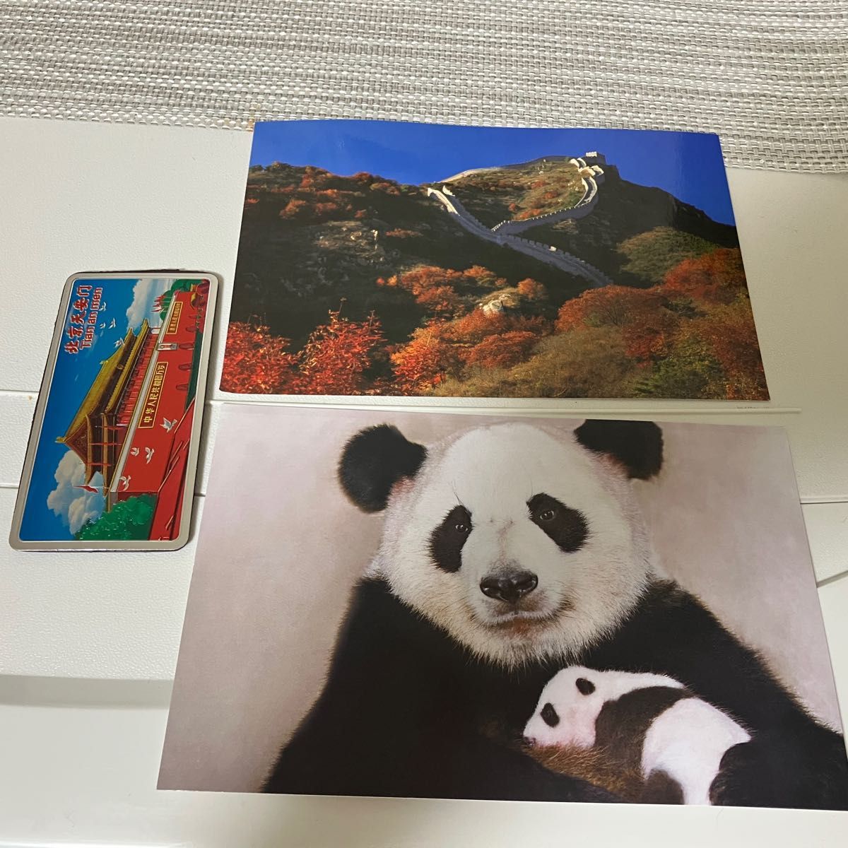 中国　お土産　北京天安門　マグネット　パンダ　万里の長城　ポストカード　ハガキ