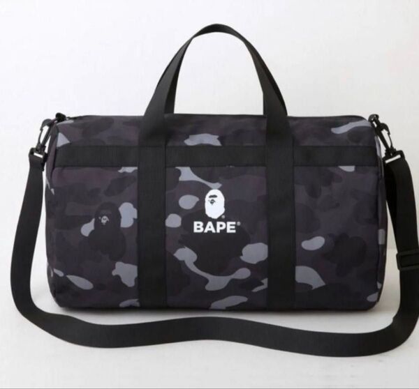 BAPE A BATHING APE ブラックカモ柄ダッフルバッグ 付録 大容量ダッフルバッグ